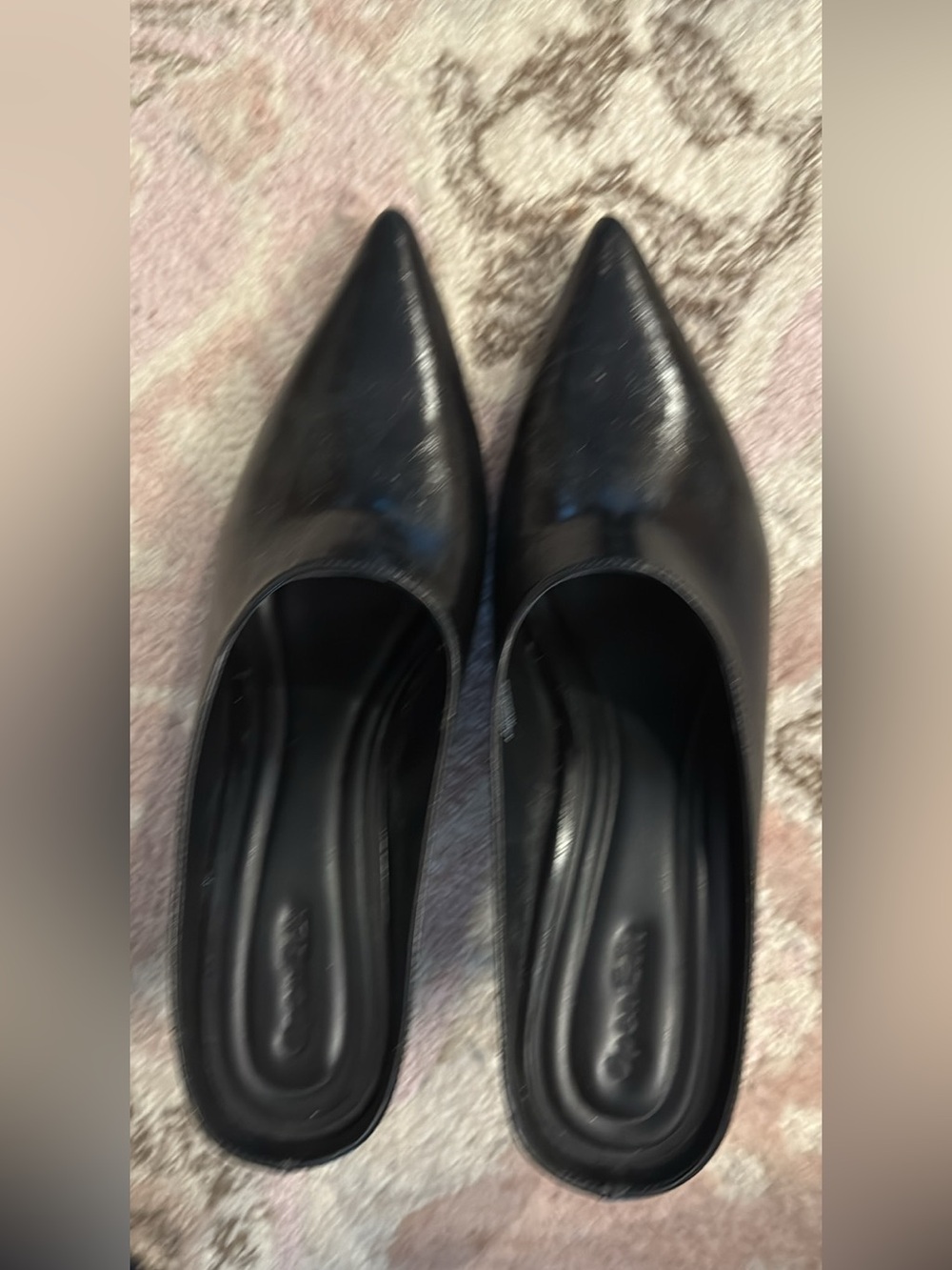 Nordstrom Black Pointed-Toe Slip-On Mules NWOT
